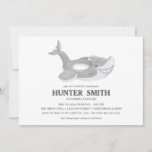 Shark Pool Float誕生日プールパーティー 招待状 (正面)