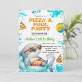 Shark Pool pizza Party Birthday Invite 招待状 (スタンド正面)