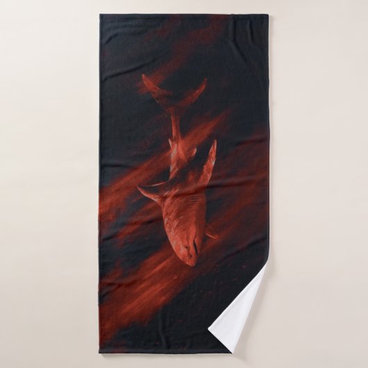 Shark Red 30 X 60 Bath Towel バスタオル (バスタオル)