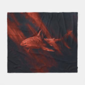 Shark Red 50 x 60 Fleece Blanket フリースブランケット (正面(横))