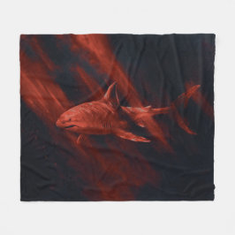 Shark Red 50 x 60 Fleece Blanket フリースブランケット