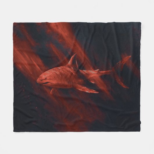 Shark Red 50 x 60 Fleece Blanket フリースブランケット (正面(横))