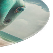 Shark sculpture on the beach カッティングボード (角)