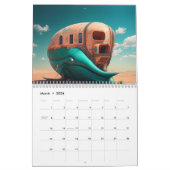 Shark sculpture on the beach カレンダー (3月 2026)