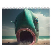 Shark sculpture on the beach カレンダー (カバー)