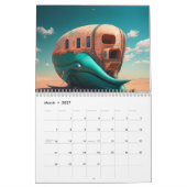 Shark sculpture on the beach カレンダー (3月 2027)