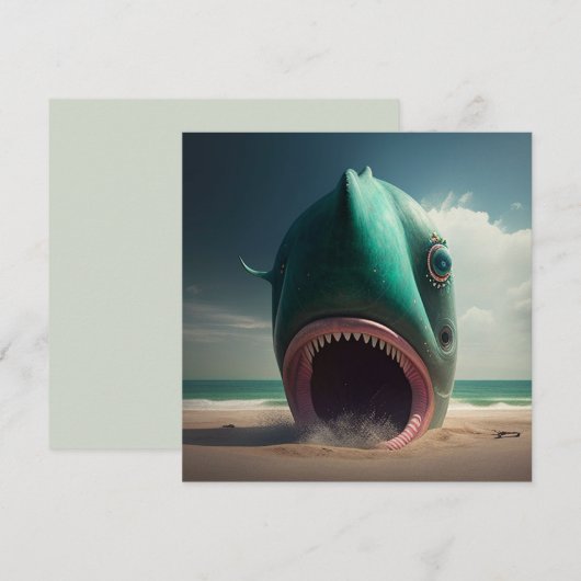Shark sculpture on the beach カード (正面/裏面)