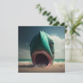 Shark sculpture on the beach カード (スタンド正面)