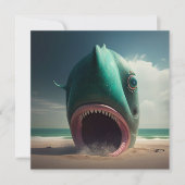 Shark sculpture on the beach カード (正面)