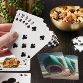 Shark sculpture on the beach トランプ (インサイチュ)