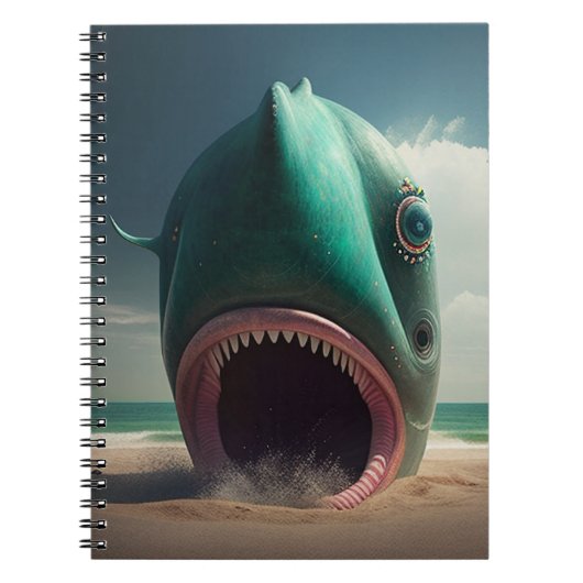 Shark sculpture on the beach ノートブック (正面)