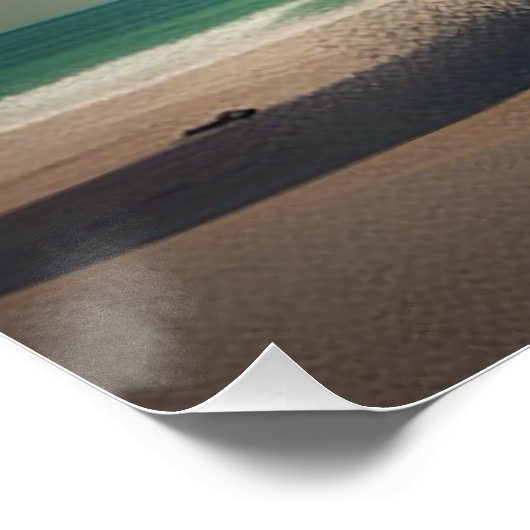 Shark sculpture on the beach ポスター (コーナー)