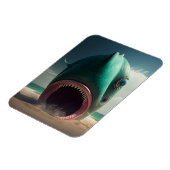 Shark sculpture on the beach マグネット (左側)