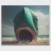 Shark sculpture on the beach ラッピングペーパー (フラット)