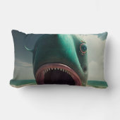Shark sculpture on the beach ランバークッション (正面)