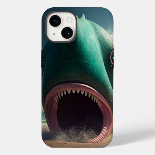Shark sculpture on the beach Case-Mate iPhoneケース (裏面)