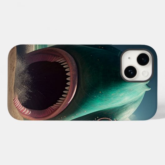 Shark sculpture on the beach Case-Mate iPhoneケース (裏面 (横))