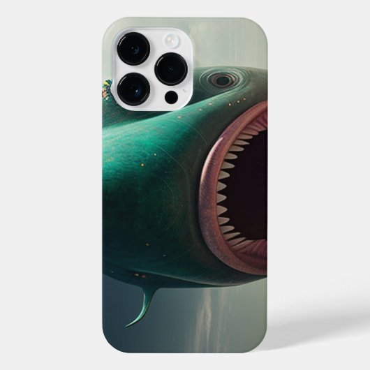 Shark sculpture on the beach iPhoneケース (裏面)