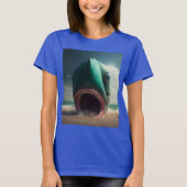 Shark sculpture on the beach tシャツ (正面)