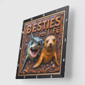 Shark Seal Close Up スクエア壁時計 (傾斜)