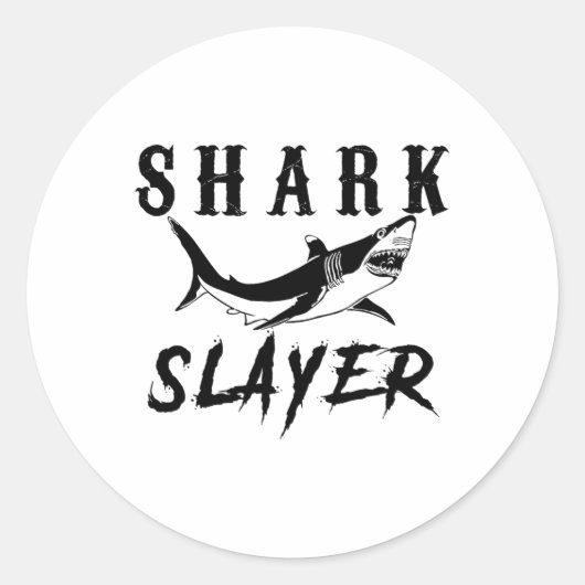 Shark Slayer Shark Fishing And Salt Water Anglers  ラウンドシール (正面)