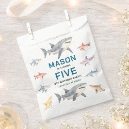Shark Splash 5th Birthday Party | Cute Ocean Kids フェイバーバッグ