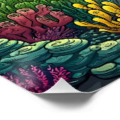 Shark swimming in ocean depths ポスター (コーナー)