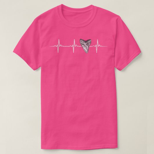 Shark Teeth Collector Fossil Hunter Heart EKG Tシャツ (デザイン正面)