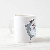 Shark Thumbs Up, Fin-tastic Dad Shark Pun コーヒーマグカップ (正面左)