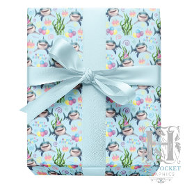 Shark Wrapping Paper in Blue ラッピングペーパー