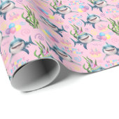 Shark Wrapping Paper in Pink ラッピングペーパー (ロールコーナー)