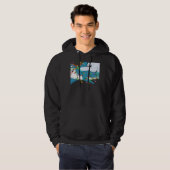 Shark  Xmas Lights Santa Yeti Ride Shark Christmas パーカ (正面フル)