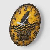 Shark Zone Nautical Beach House ラージ壁時計 (傾斜)