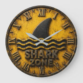 Shark Zone Nautical Beach House ラージ壁時計 (正面)