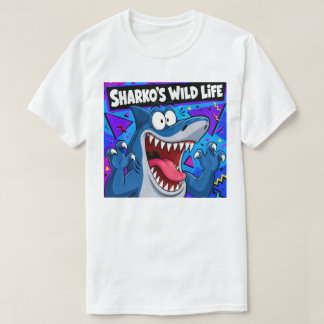 SHARKO'S WILD LIFE | レトロな90年代風のサメのキャラクター Tシャツ