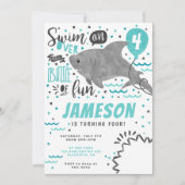 Sharksの誕生日パーティーの招待 招待状 (正面)