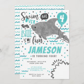 Sharksの誕生日パーティーの招待 招待状 (正面/裏面)