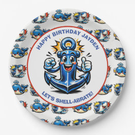 Sharks and Whales Boy's Birthday Party ペーパープレート