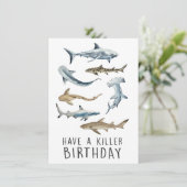 Sharks Greeting Card – キラーの誕生日を持つ (スタンド正面)