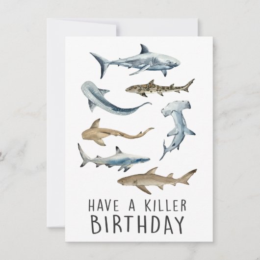 Sharks Greeting Card – キラーの誕生日を持つ (正面)