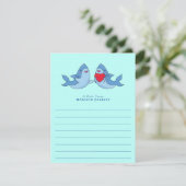 Sharks Kid's Cuteかわいいフラットスタチックカード サンキューカード (スタンド正面)