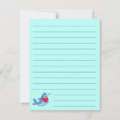 Sharks Kid's Cuteかわいいフラットスタチックカード サンキューカード (裏面)