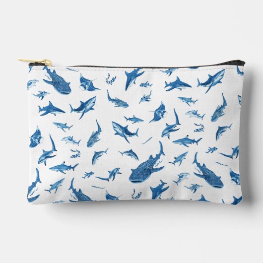 Sharks & Manta Rays|Ocean Art Design アクセサリーポーチ (正面)