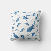 Sharks & Manta Rays｜Ocean Art Design クッション (正面)