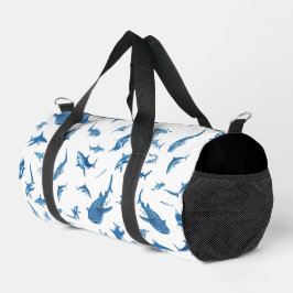Sharks & Manta Rays|Ocean Art Design ダッフルバッグ