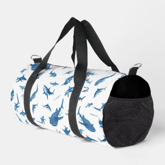 Sharks & Manta Rays|Ocean Art Design ダッフルバッグ (右コーナー)