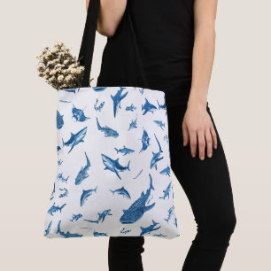 Sharks & Manta Rays|Ocean Art Design トートバッグ