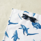 Sharks & Manta Rays|Ocean Art Design ビーチタオル (インサイチュ)