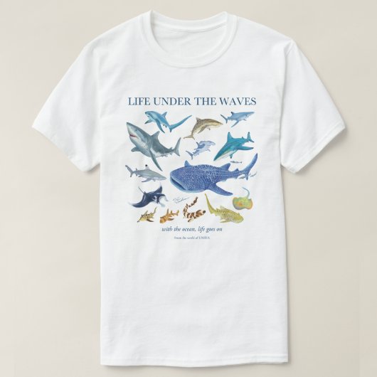Sharks | Ocean Life Tシャツ (デザイン正面)