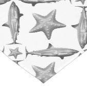 Sharks Starfish Ocean Life Nautical Coastal ショートテーブルランナー (コーナー)